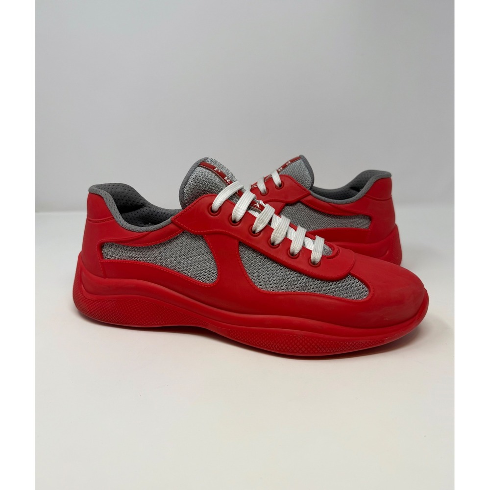 Prada Americas Cup Rubber Sneaker Red Size 10 US 9 Prada